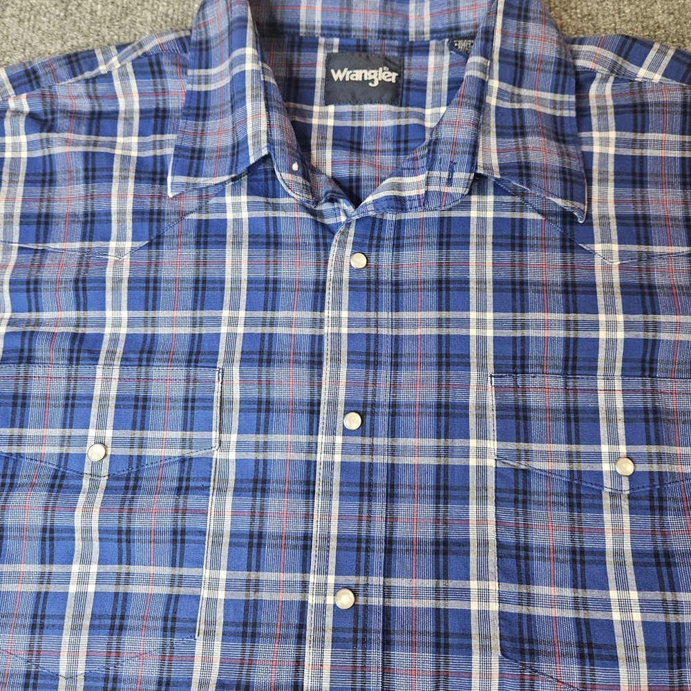 Vintage Wrangler Mens Pearlsnap Longsleeve Shirt Size 3X Big Plaid Western